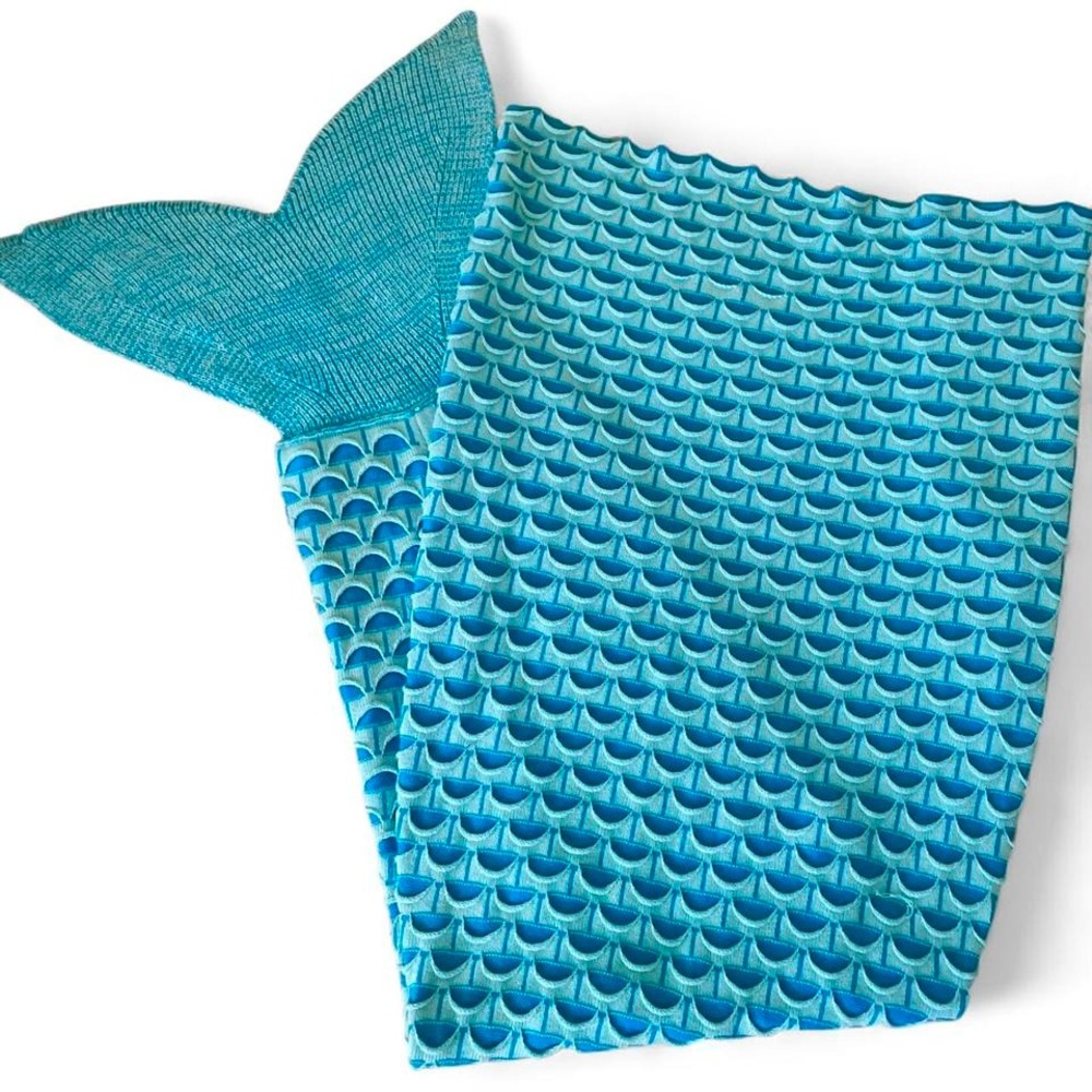 Mermaid Lap Blanket, Blue 64" Long